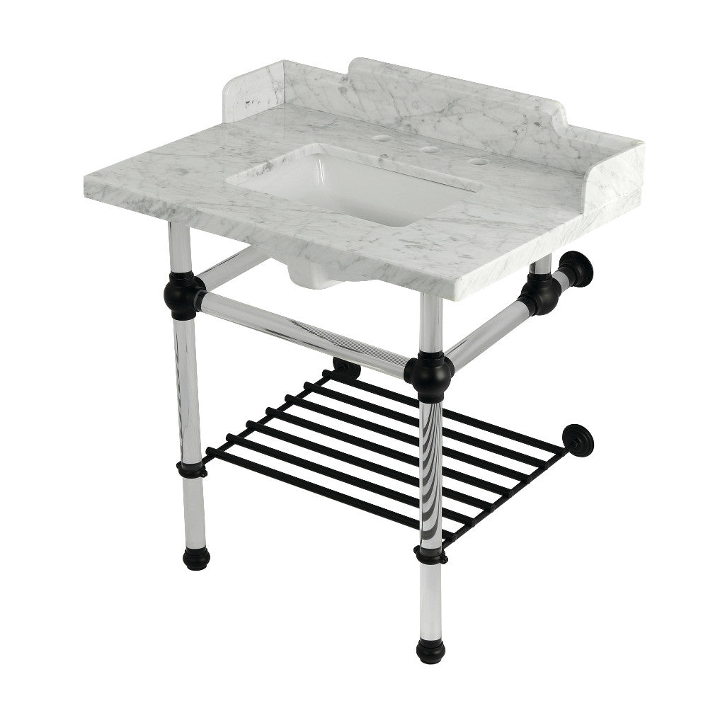 Pemberton 30 Inch Console Sink in Carrara Marble