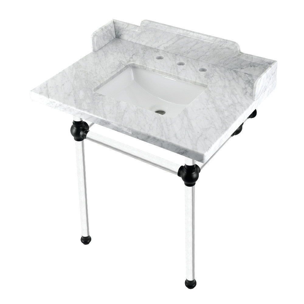 Pemberton 30 Inch Console Sink in Carrara Marble