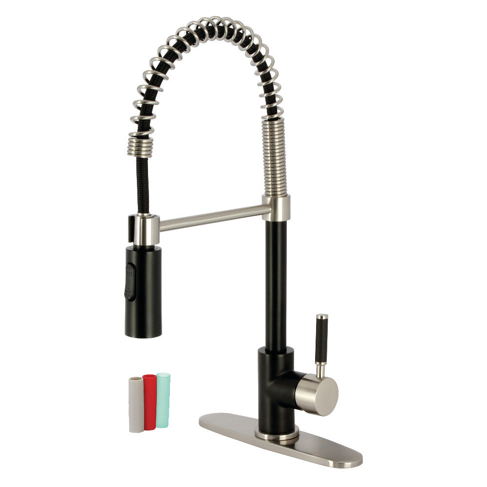 Kaiser Pre-Rinse Kitchen Faucet in Matte Black/Brushed Nickel