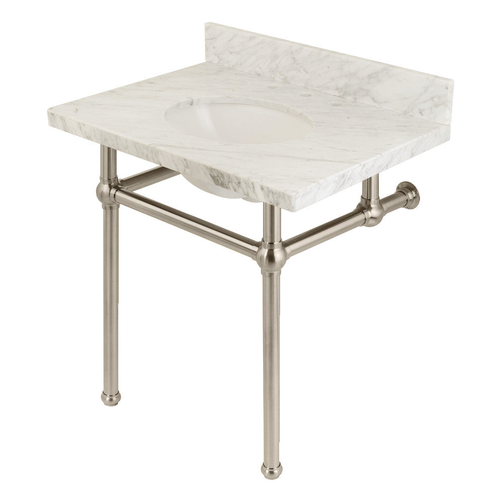 Templeton 30 Inch Console Sink in Carrara Marble