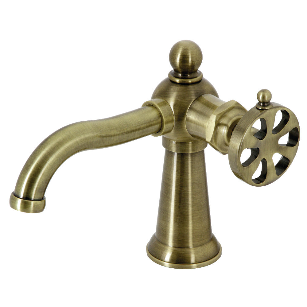 Belknap Single-Hole Bathroom Faucet in Antique Brass