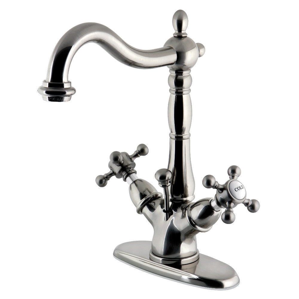 Vintage 4 Inch Centerset Bathroom Faucet in Brushed Nickel