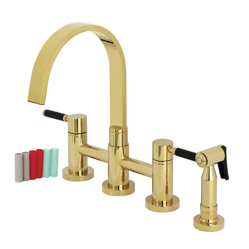 Kaiser Bridge Kitchen Faucet in Polished Brass