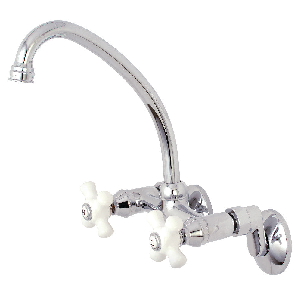 Kingston Wall Mount Kitchen Faucet in Polished Chrome