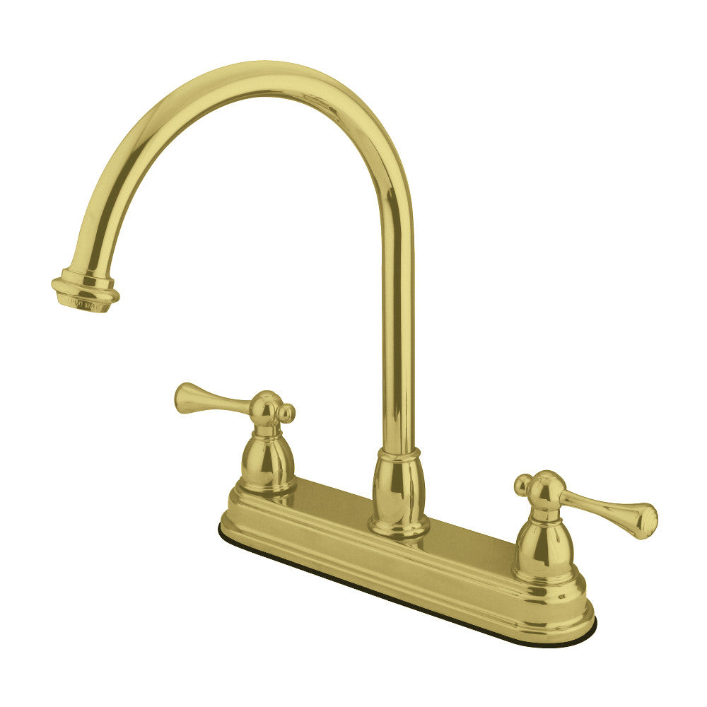 Centerset Kitchen Faucet in Polished Brass