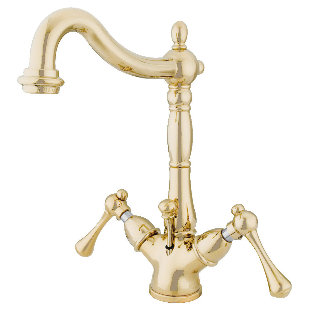 Heritage 4 Inch Centerset Bathroom Faucet in Polished Brass
