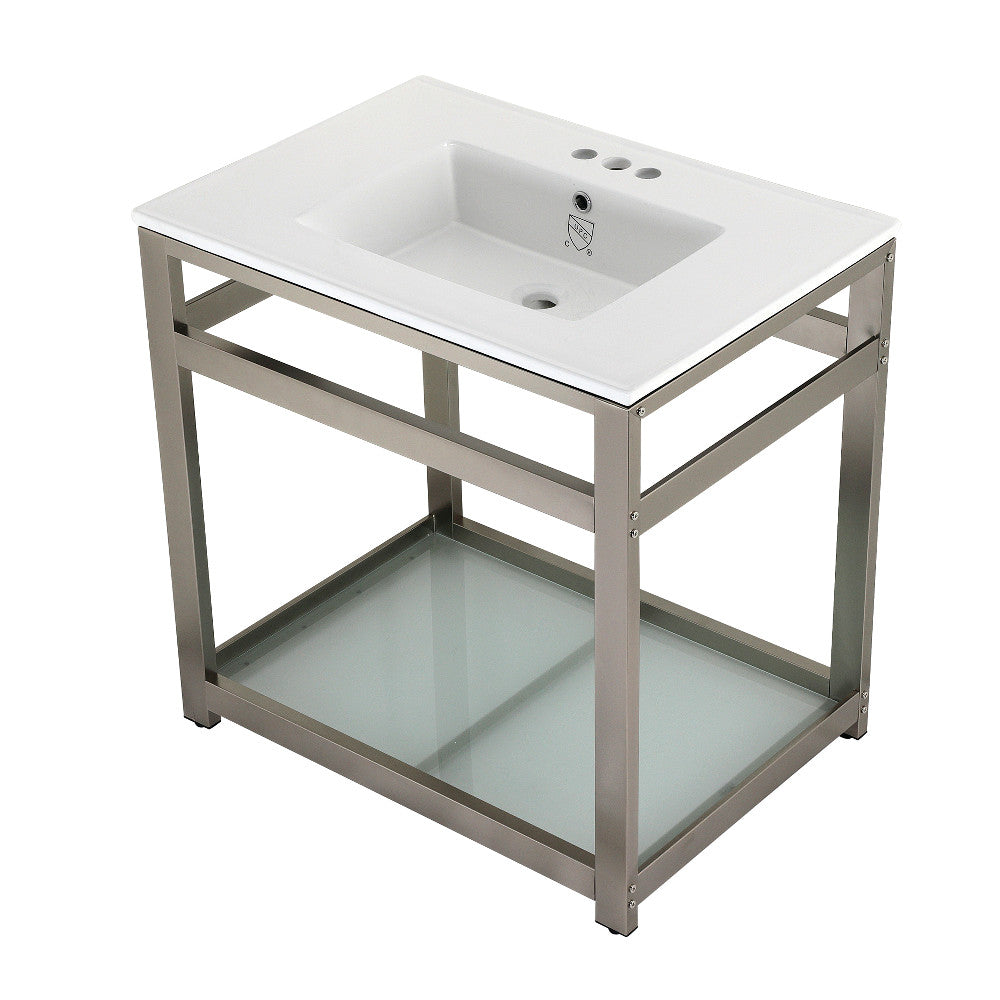 Quadras 31.13 Inch Console Sink in White