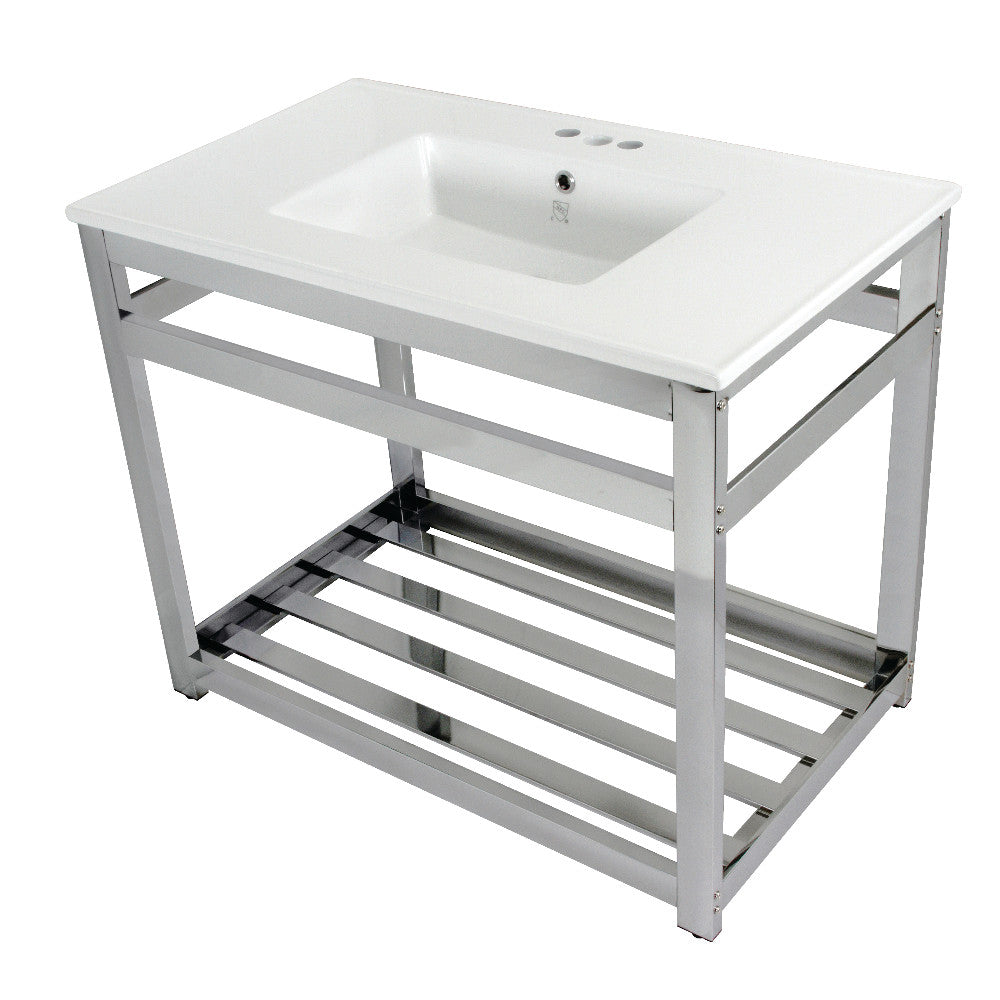 Quadras 37.38 Inch Console Sink in White