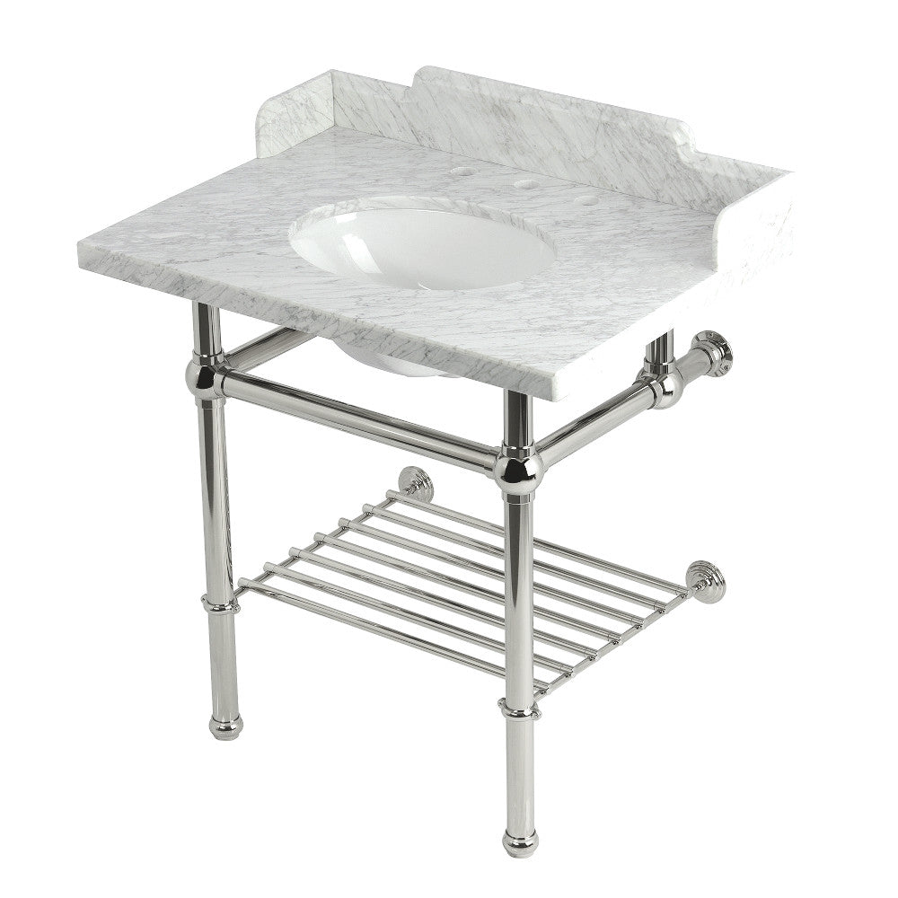 Pemberton 30 Inch Console Sink in Carrara Marble