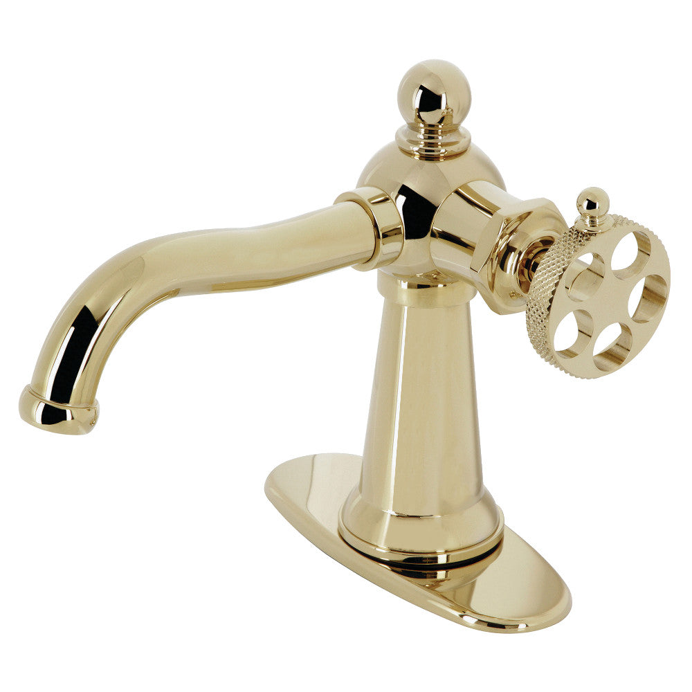 Webb Single-Hole Bathroom Faucet in Polished Brass