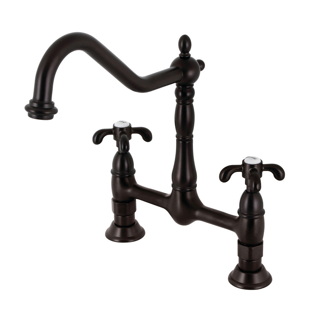 French Country Bridge Kitchen Faucet in Oil Rubbed Bronze