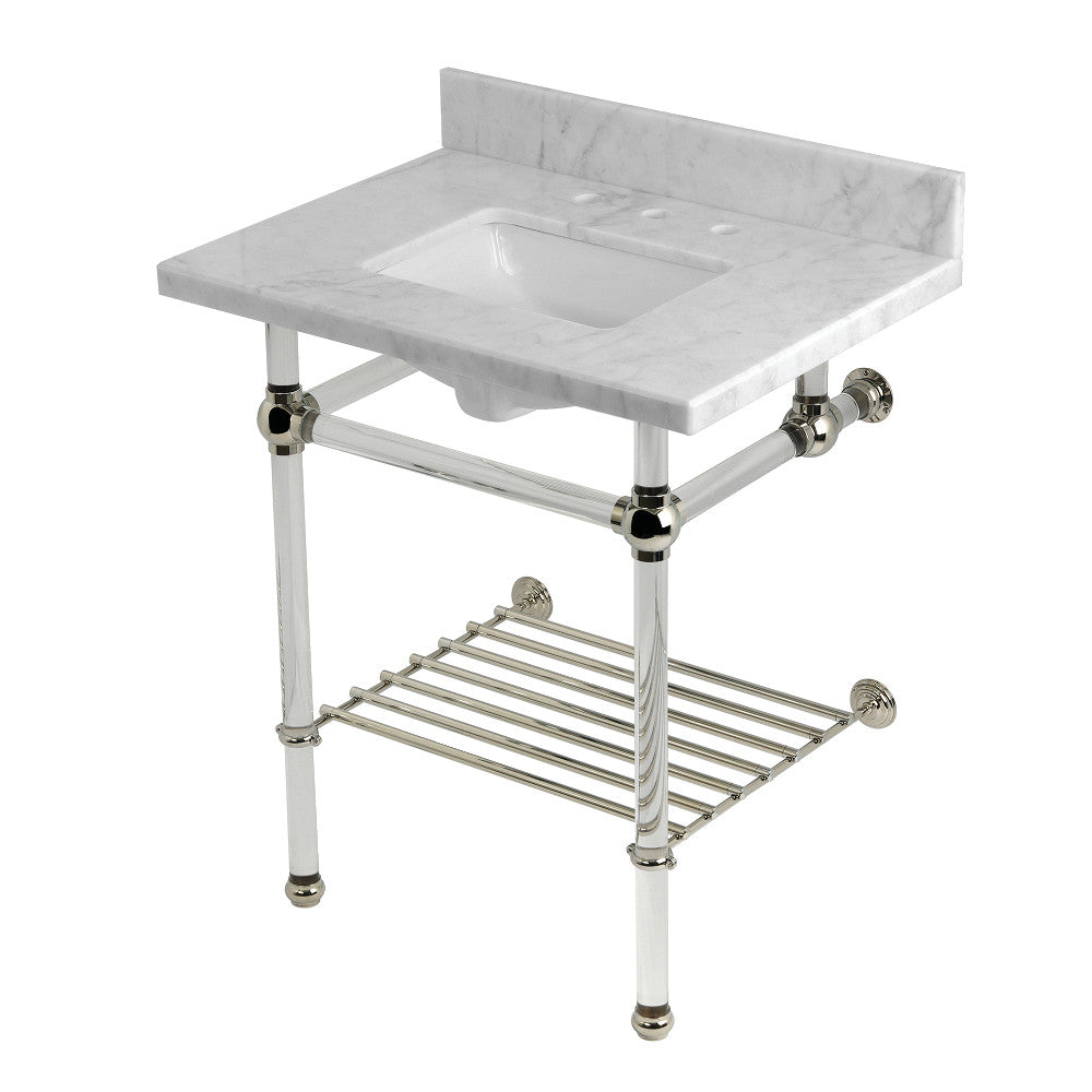 Templeton 30 Inch Console Sink in Carrara Marble