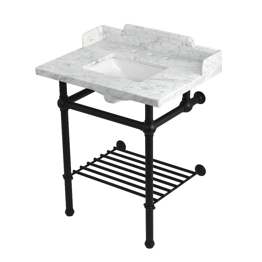 Pemberton 30 Inch Console Sink in Carrara Marble