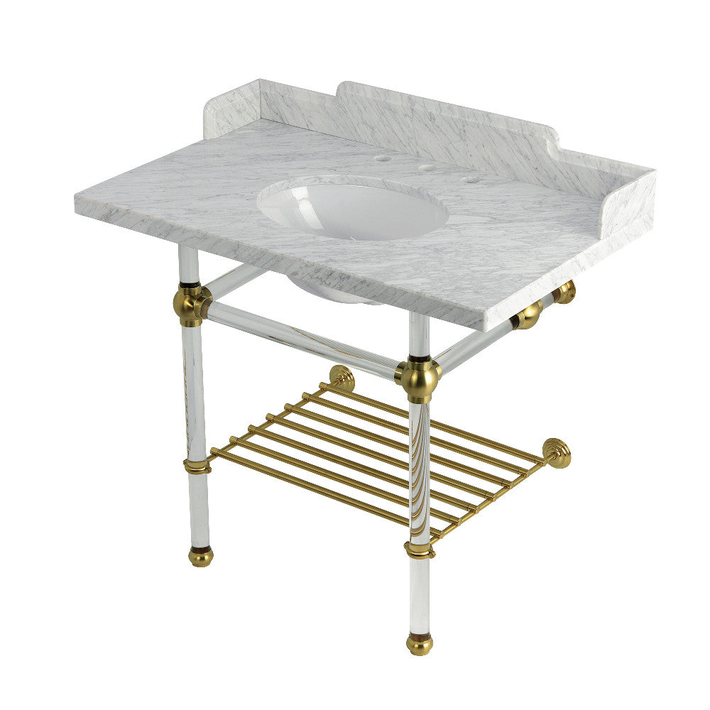Pemberton 36 Inch Console Sink in Carrara Marble