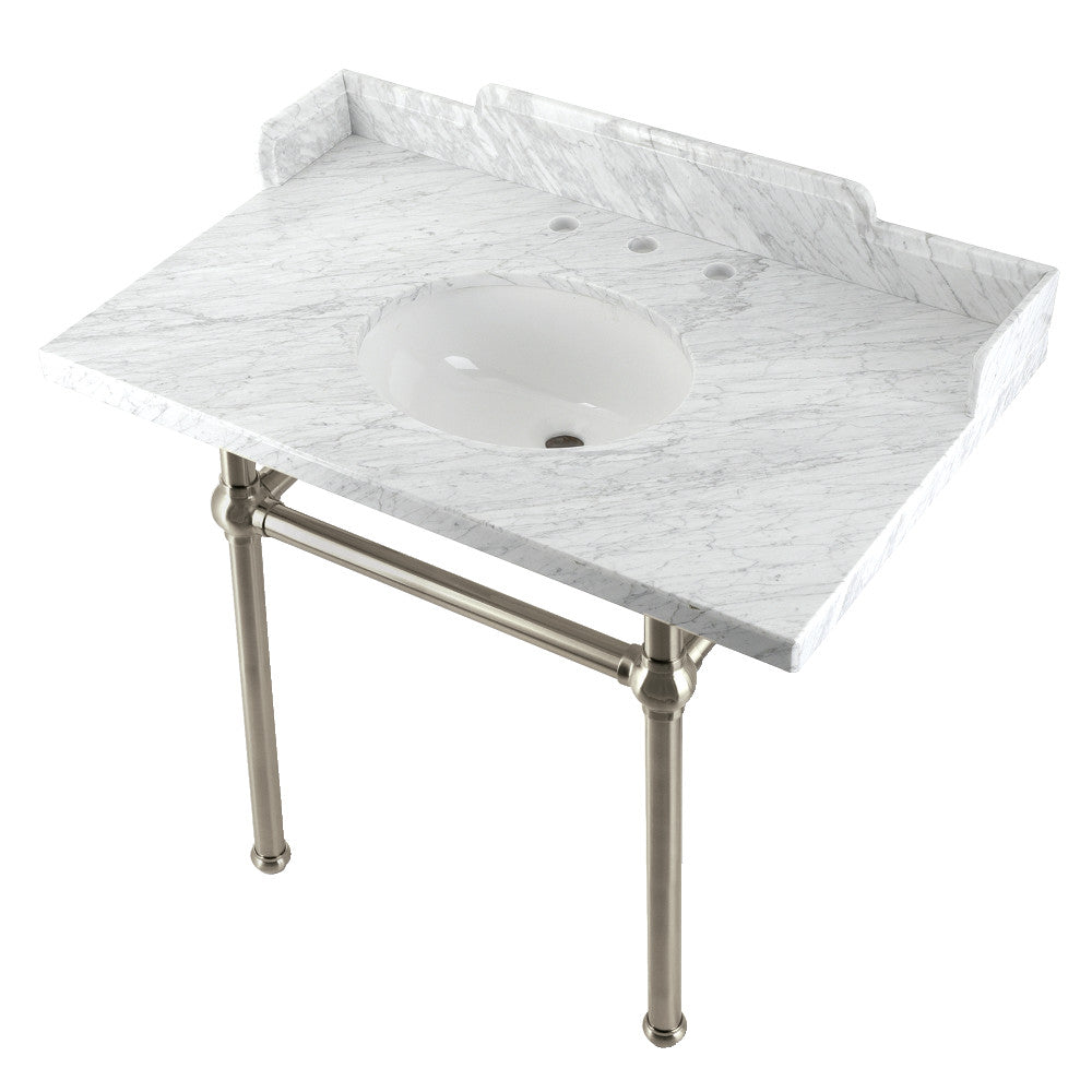 Pemberton 36 Inch Console Sink in Carrara Marble