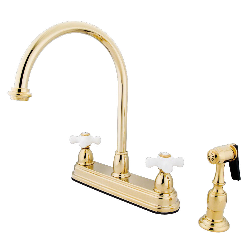 Restoration Centerset Kitchen Faucet in Polished Brass