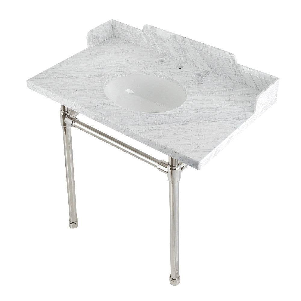 Dreyden 36 Inch Console Sink in Carrara Marble