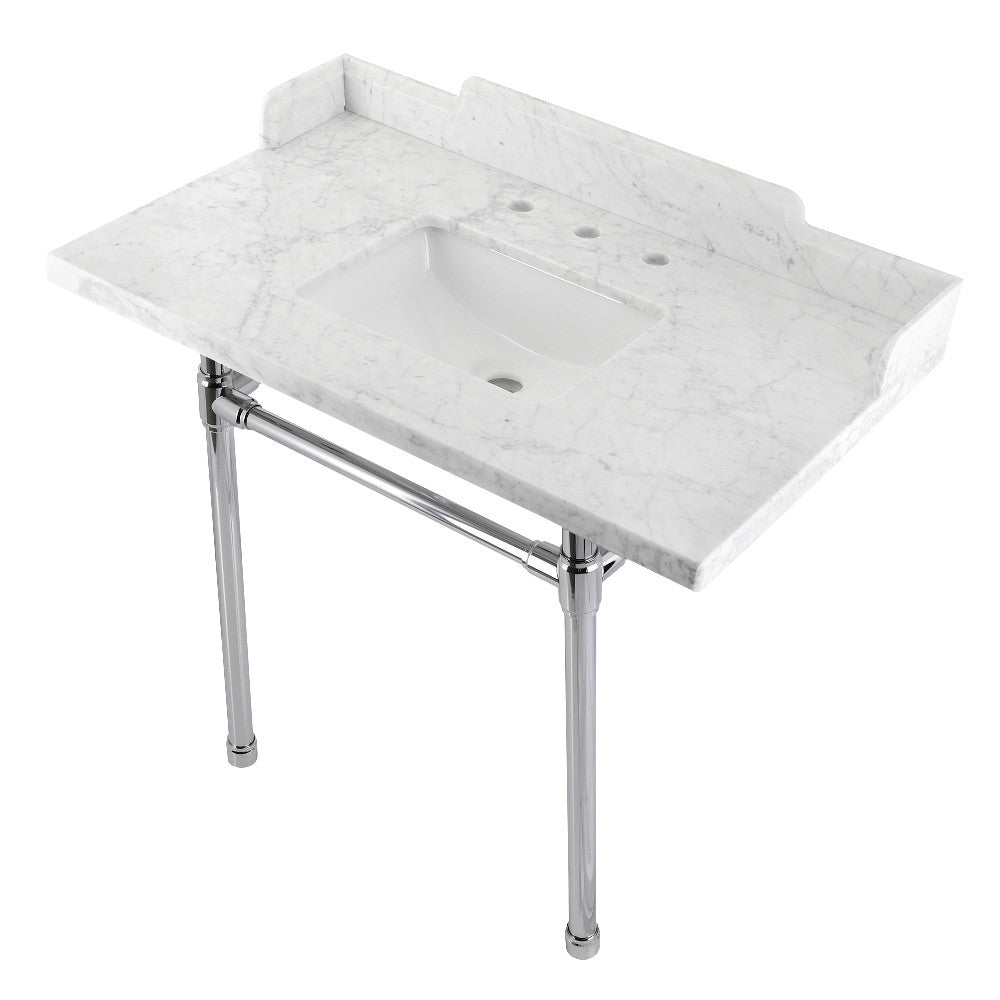 Dreyden 36 Inch Console Sink in Carrara Marble