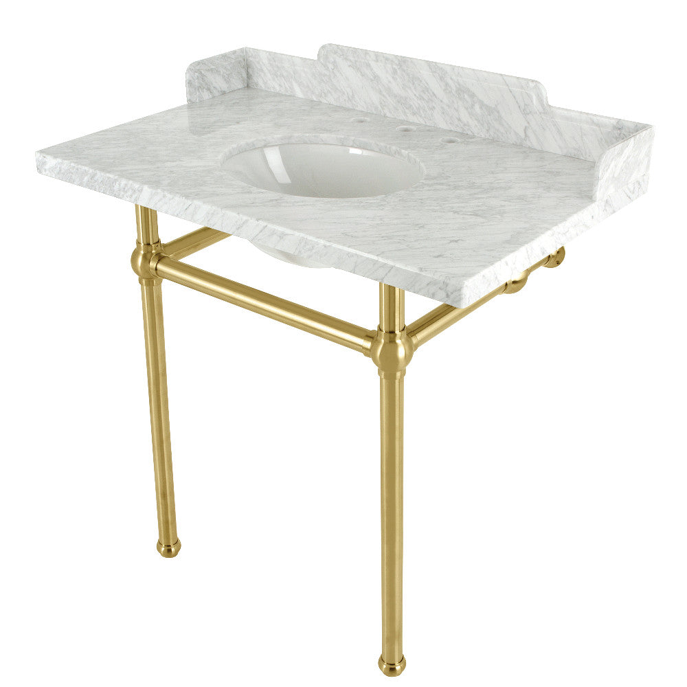 Pemberton 36 Inch Console Sink in Carrara Marble