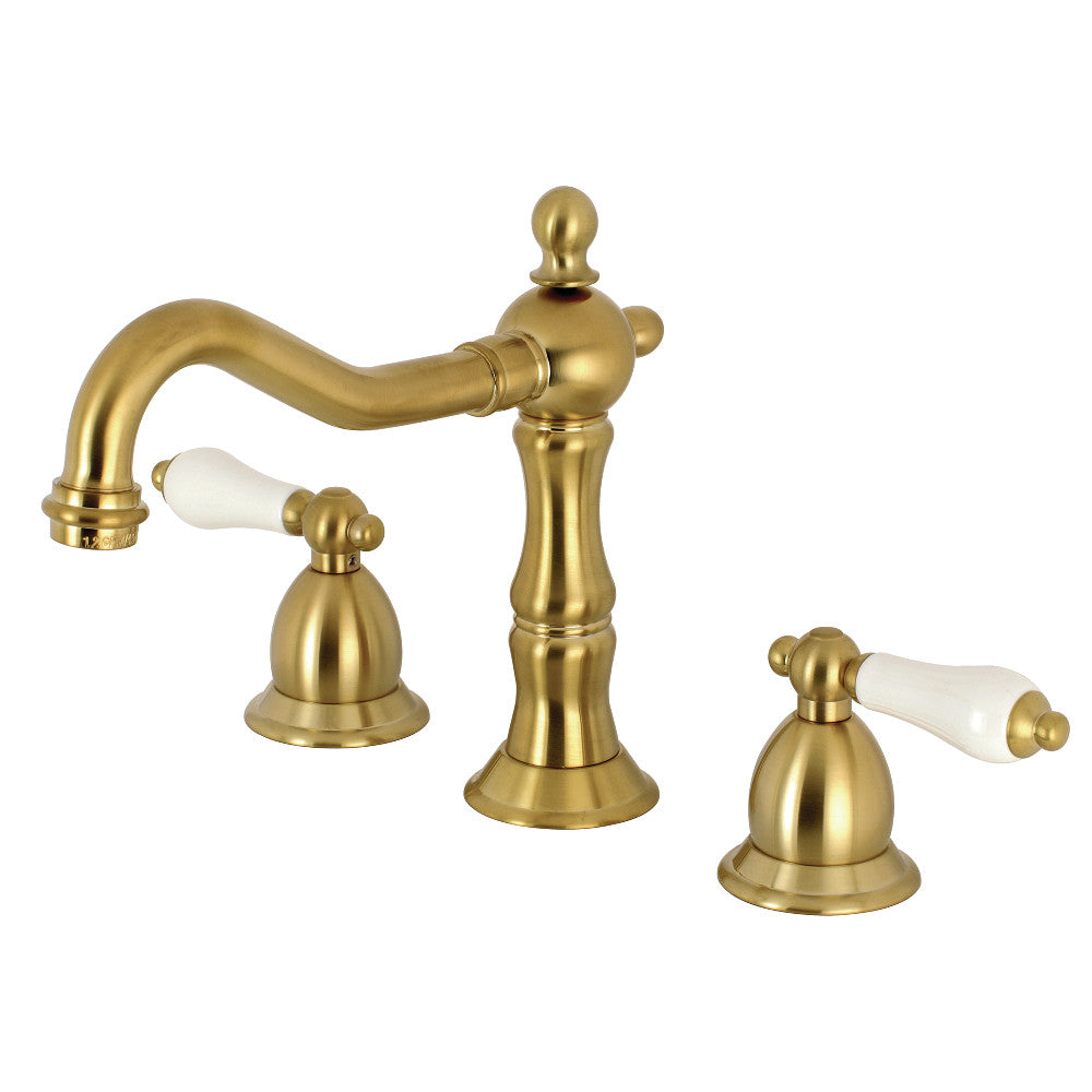 Heritage Widespread Bathroom Faucet in Brushed Brass
