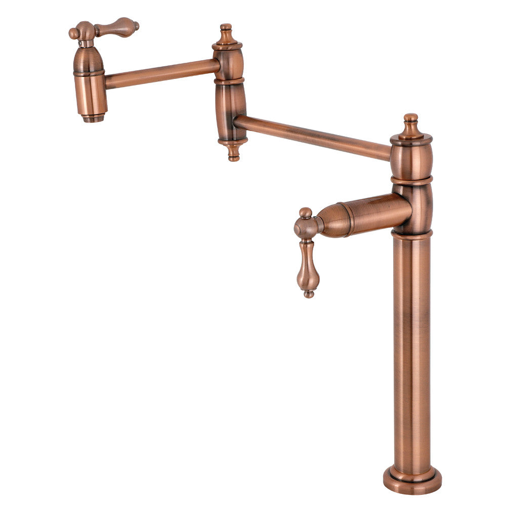 Restoration Pot Filler Faucet in Antique Copper