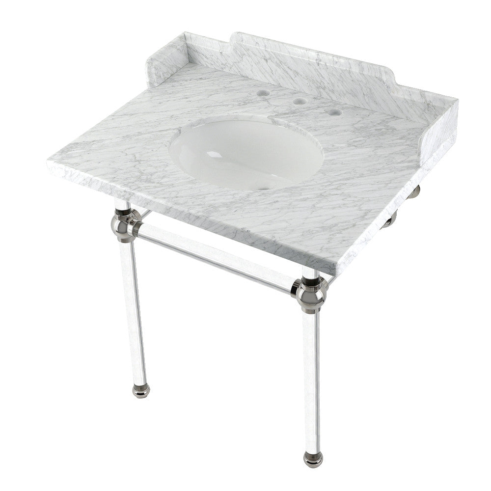 Pemberton 30 Inch Console Sink in Carrara Marble