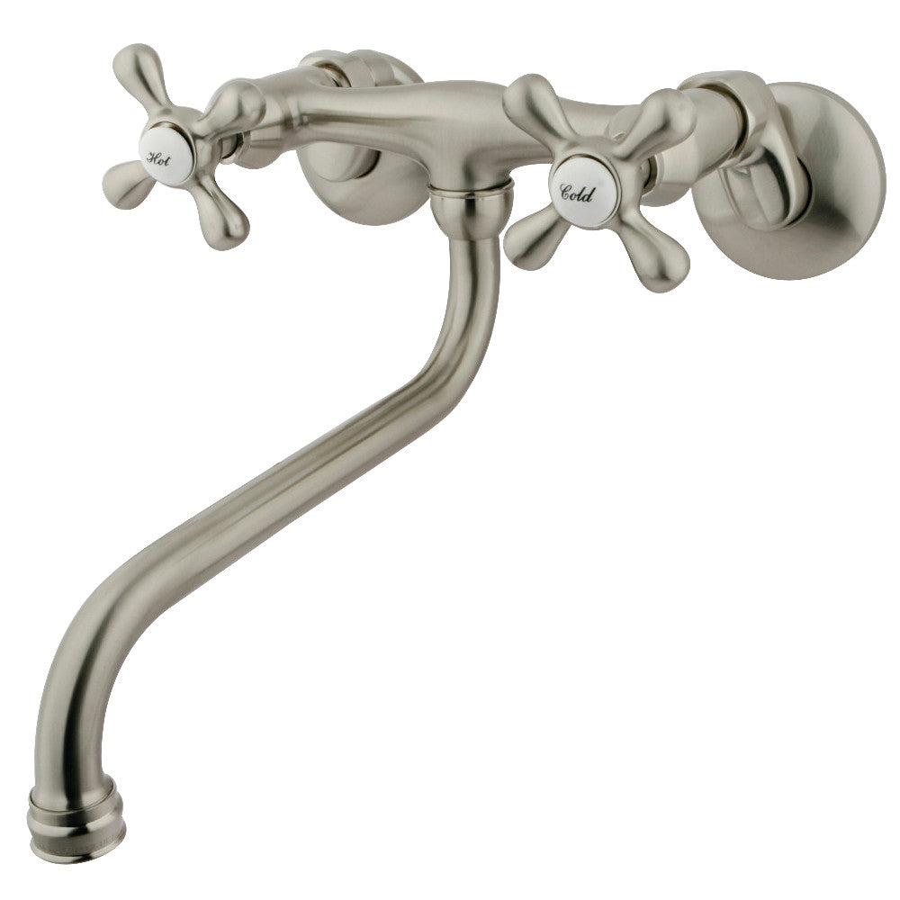 Kingston Wall-Mount Bathroom Faucet in Brushed Nickel