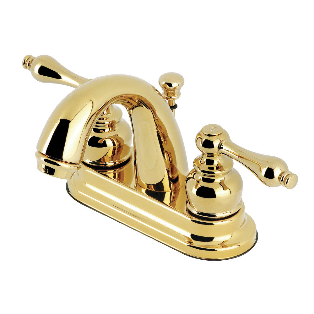 Restoration 4 Inch Centerset Bathroom Faucet in Polished Brass