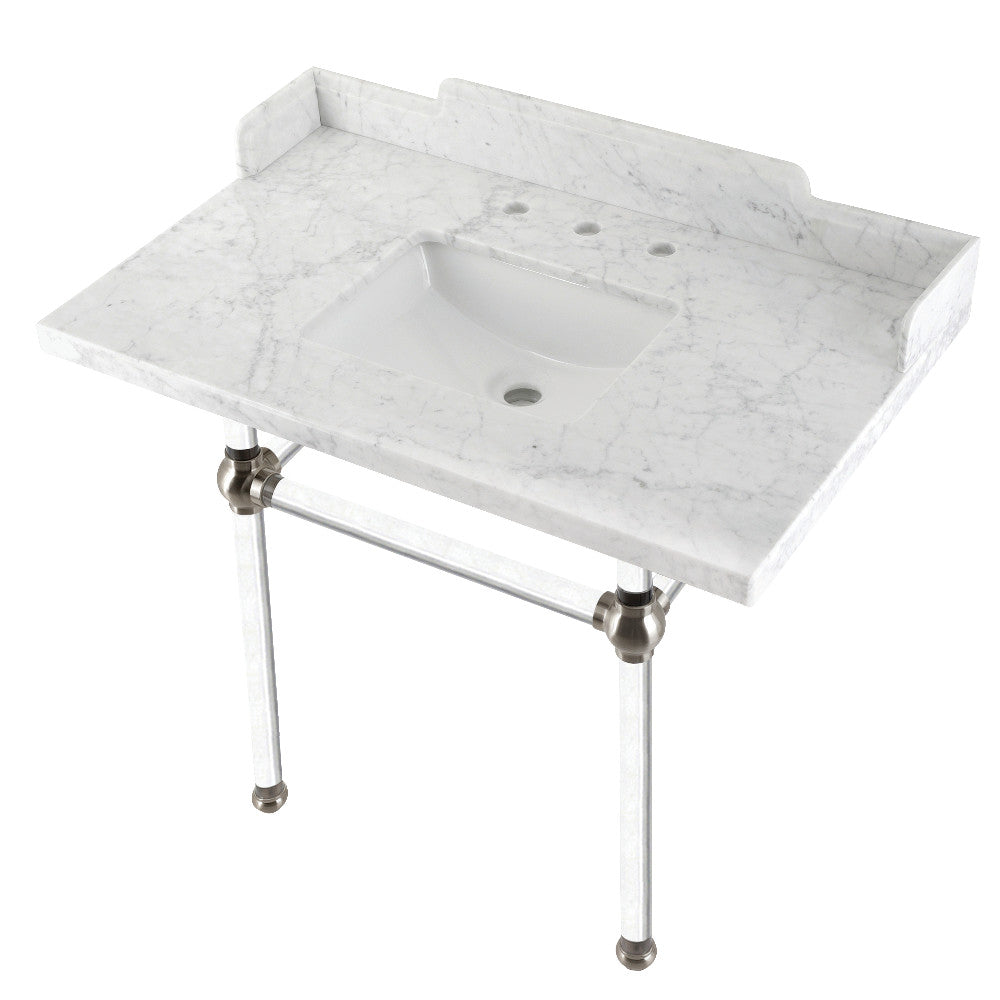 Pemberton 36 Inch Console Sink in Carrara Marble