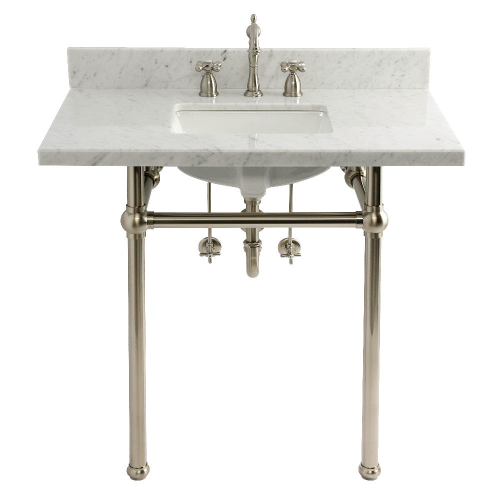 Templeton 36 Inch Console Sink in Carrara Marble