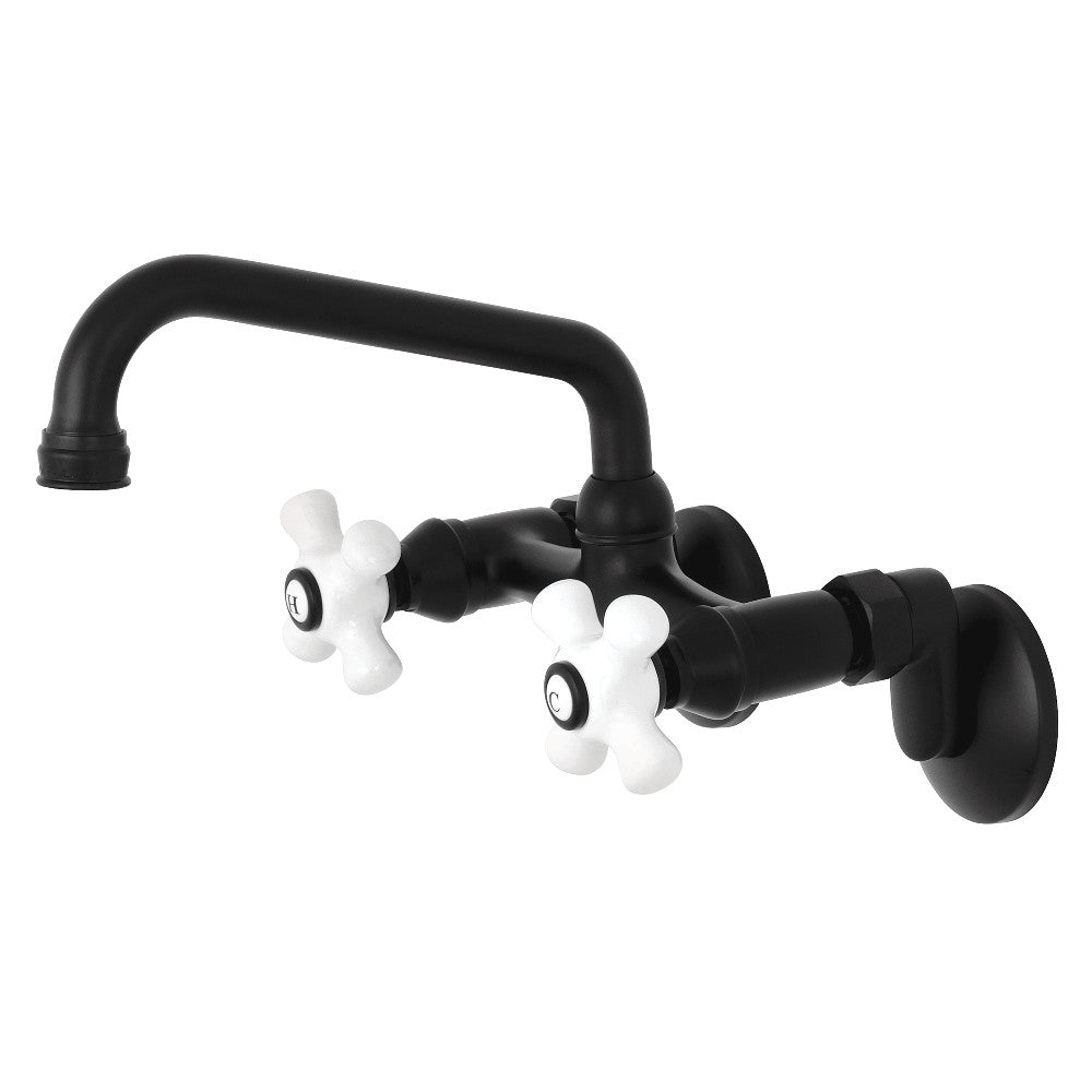 Kingston Wall Mount Kitchen Faucet in Matte Black