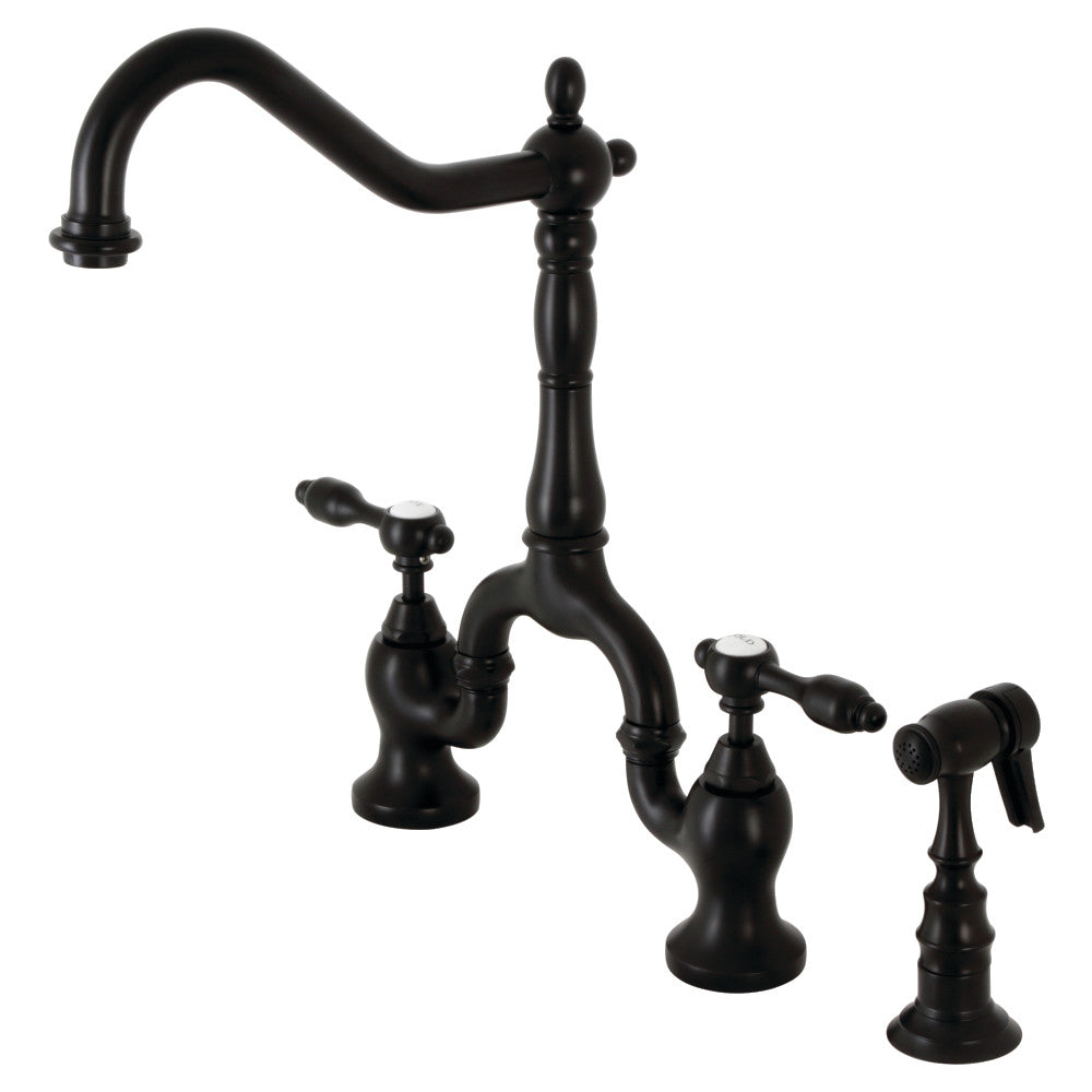 Tudor Bridge Kitchen Faucet in Matte Black