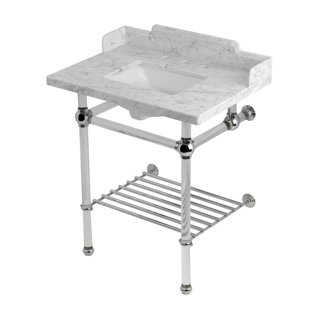 Pemberton 30 Inch Console Sink in Carrara Marble