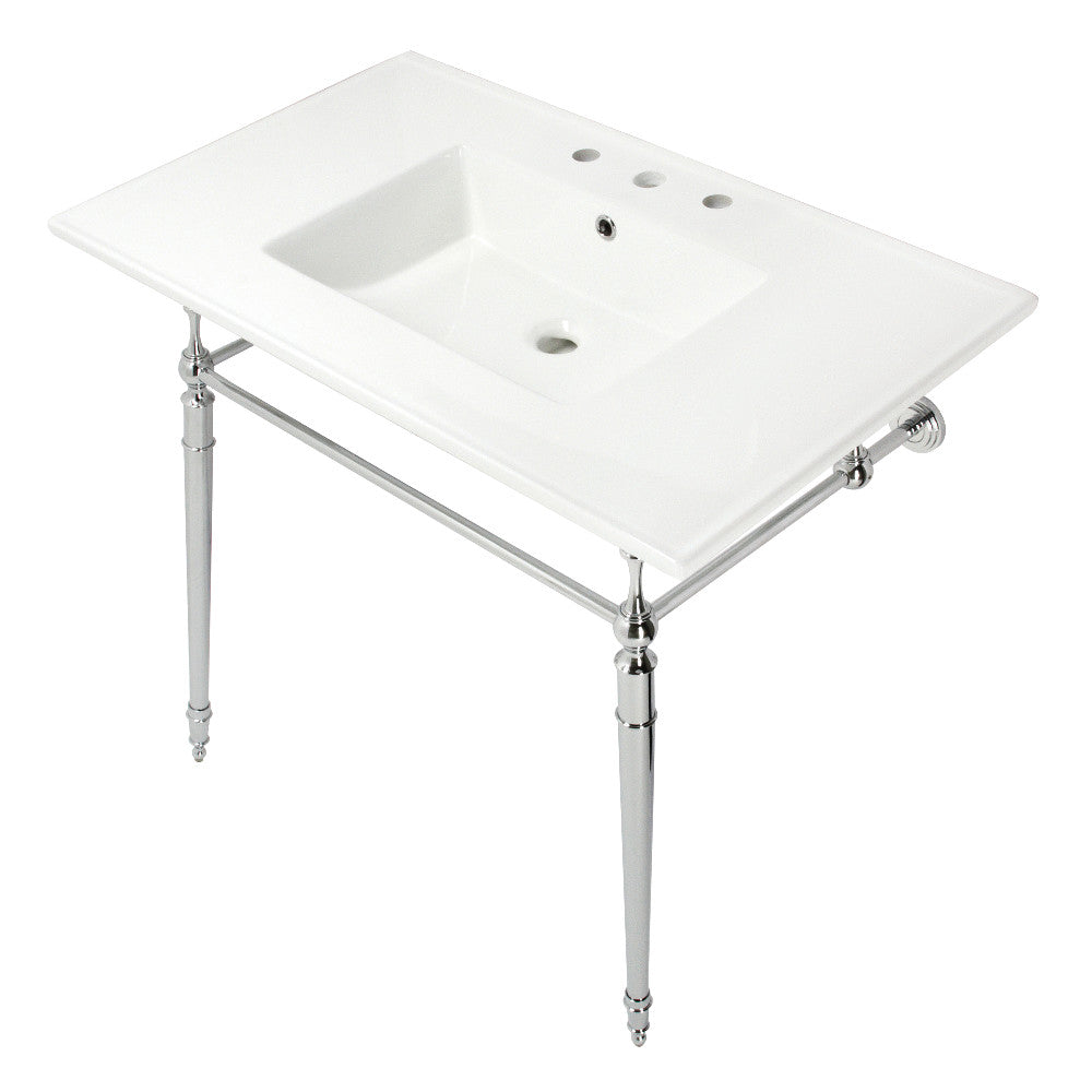 Edwardian 37.38 Inch Console Sink in White