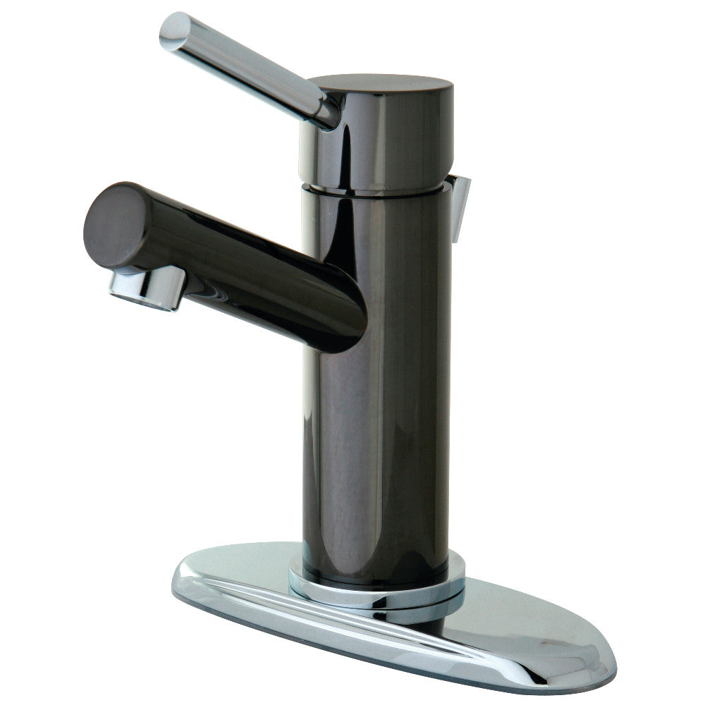 Water Onyx 4 Inch Centerset Bathroom Faucet in Black Stainless Steel/Polished Chrome