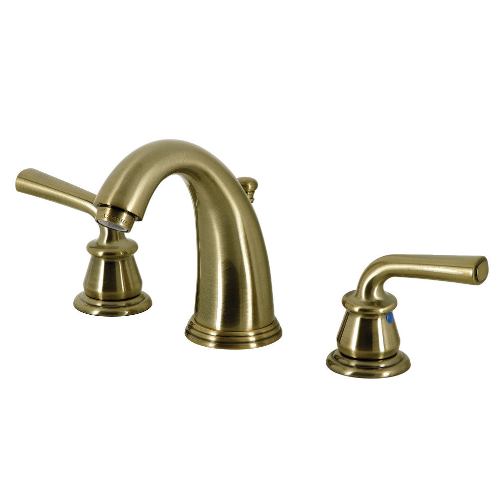 Restoration Widespread Bathroom Faucet in Antique Brass