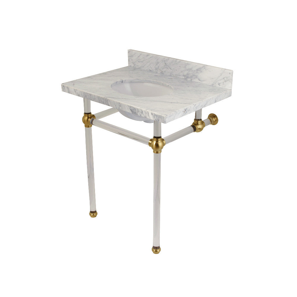 Templeton 30 Inch Console Sink in Carrara Marble
