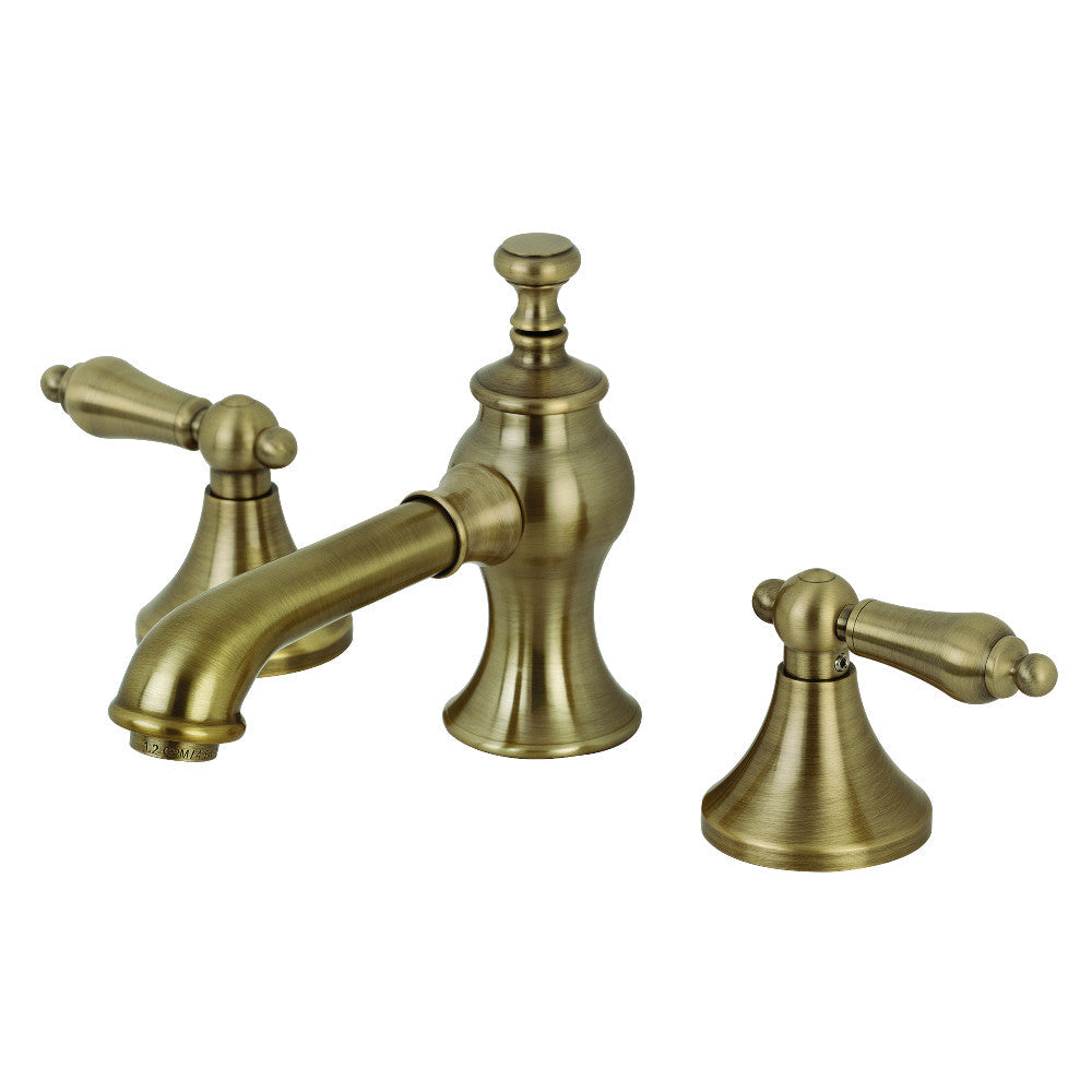 Vintage Widespread Bathroom Faucet in Antique Brass