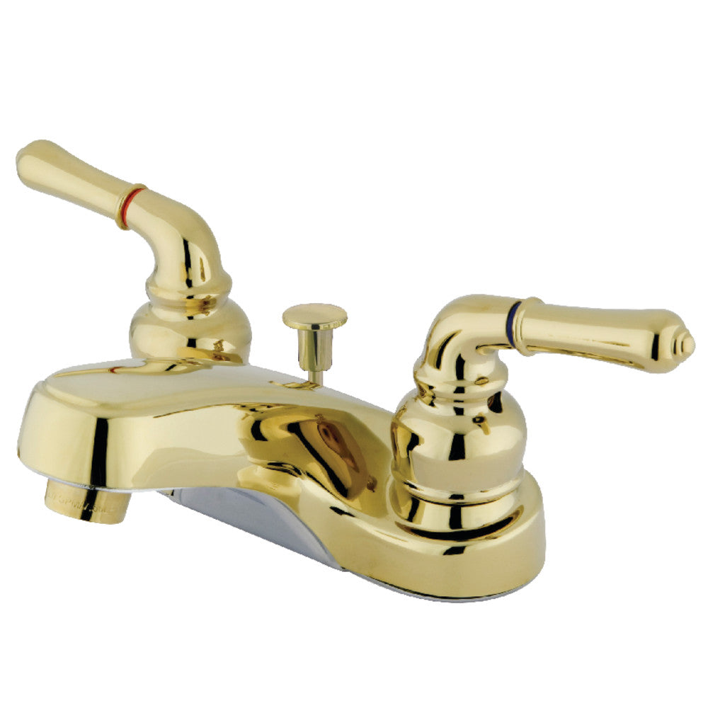 Magellan 4 Inch Centerset Bathroom Faucet in Polished Brass