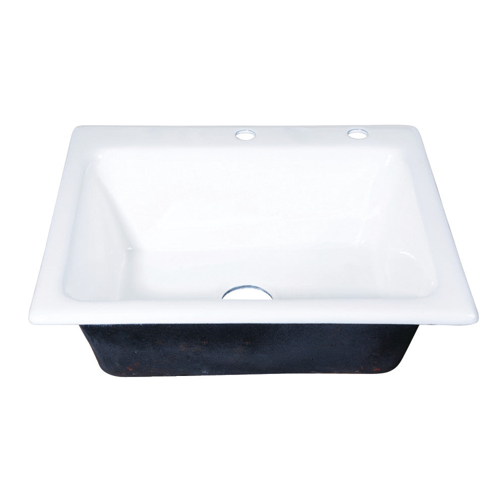 Towne 25 Inch Drop-In Kitchen Sink in White