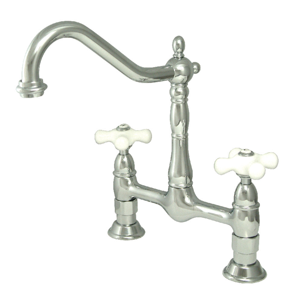 Heritage Bridge Kitchen Faucet in Polished Chrome
