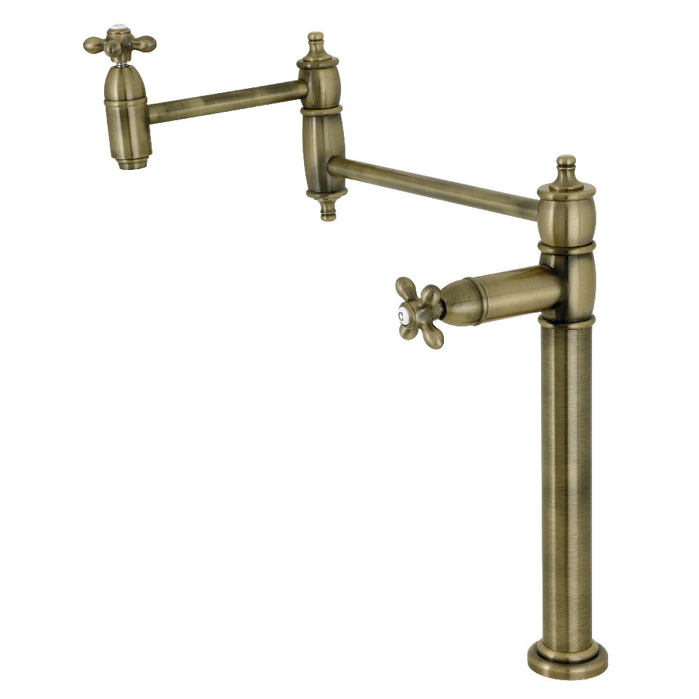 Restoration Pot Filler Faucet in Antique Brass