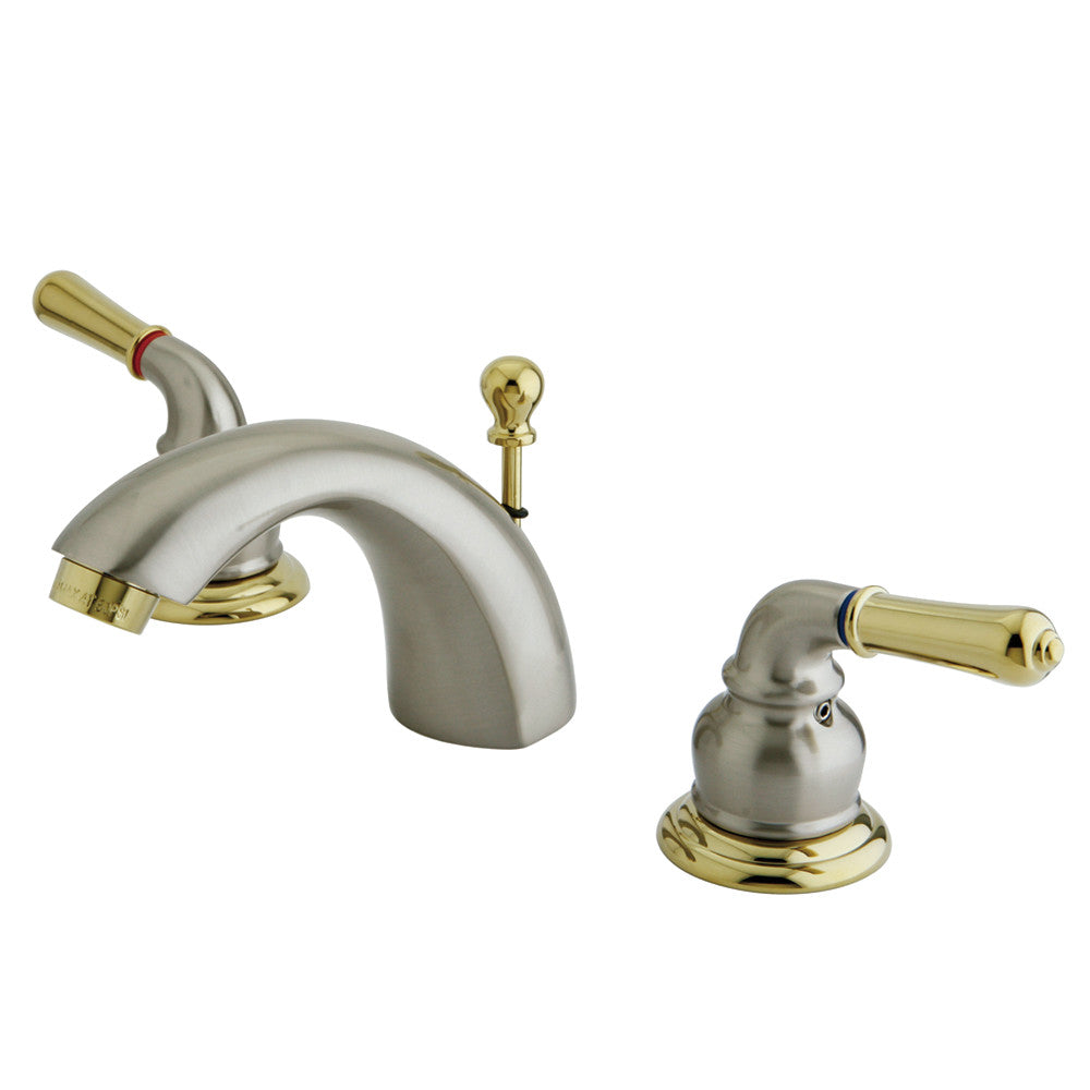 Naples Mini-Widespread Bathroom Faucet in Brushed Nickel/Polished Brass