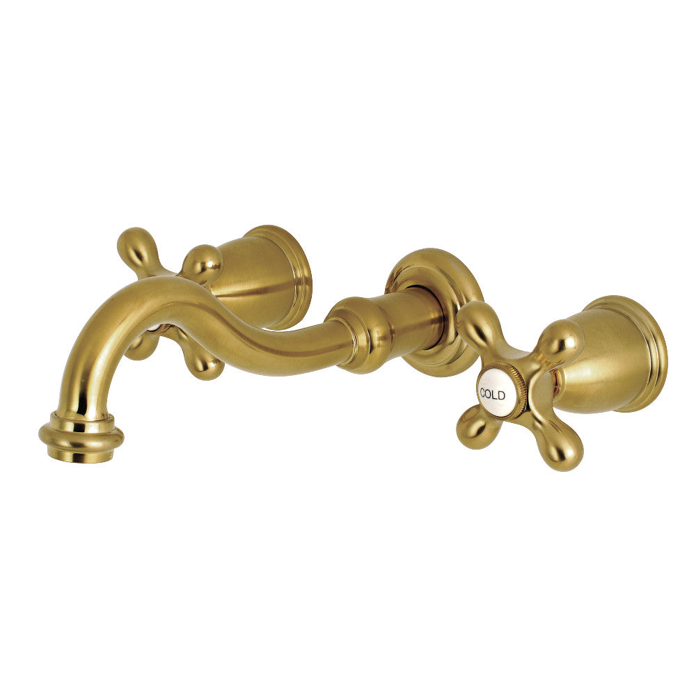 Vintage Wall-Mount Bathroom Faucet in Brushed Brass