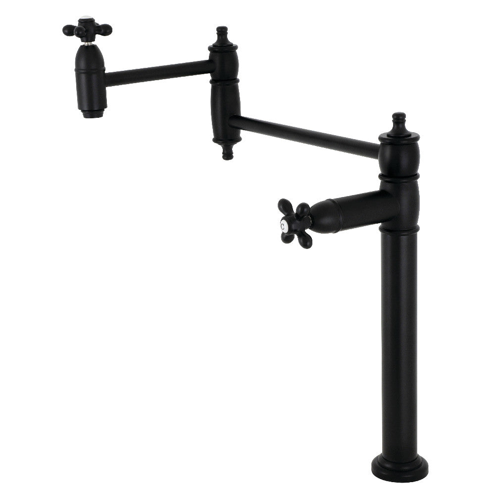 Restoration Pot Filler Faucet in Matte Black