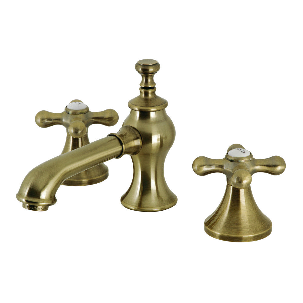 Vintage Widespread Bathroom Faucet in Antique Brass