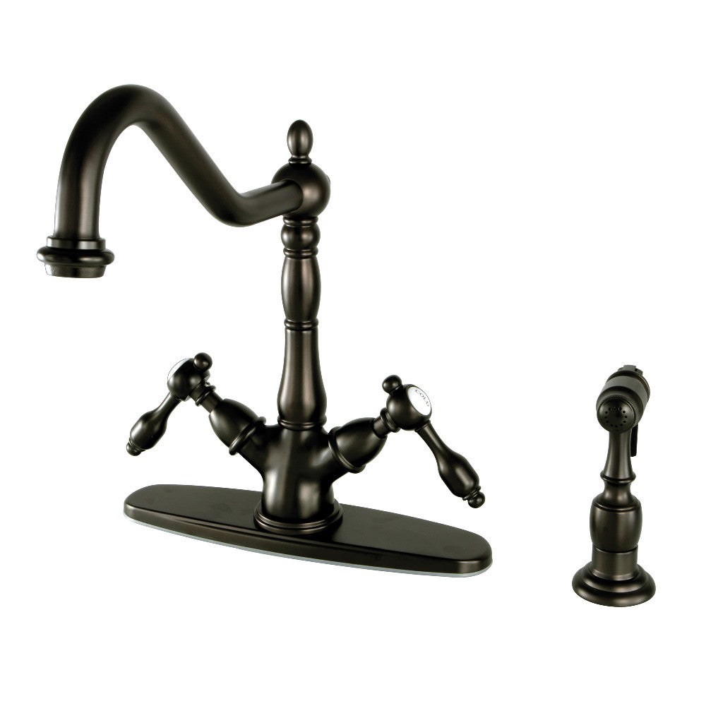 Tudor Two Handle Single-Hole Kitchen Faucet in Oil Rubbed Bronze