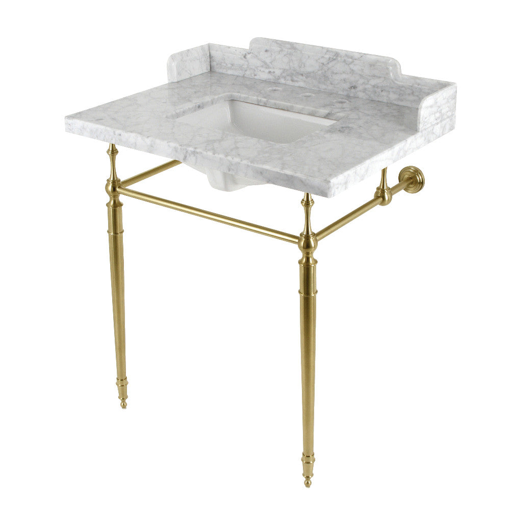 Habsburg 30 Inch Console Sink in Carrara Marble