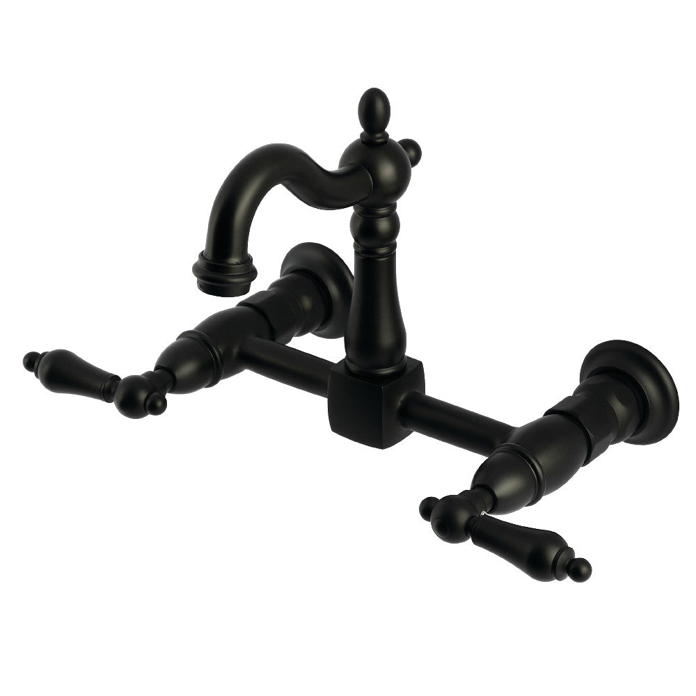 Heritage Wall Mount Kitchen Faucet in Matte Black