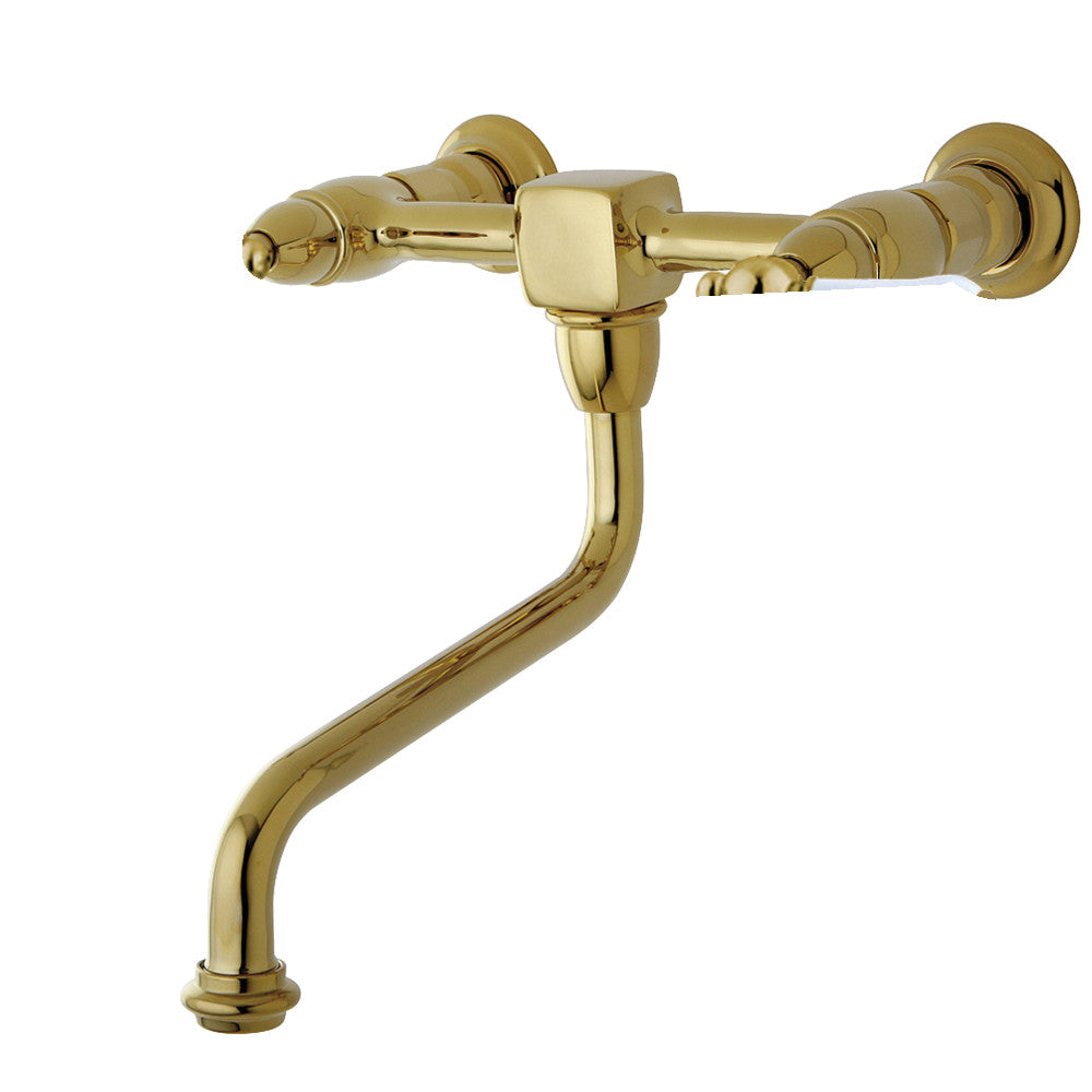 Heritage Wall-Mount Bathroom Faucet in Polished Brass
